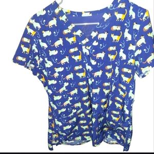 Maeven Scrubs Top Cats Size M